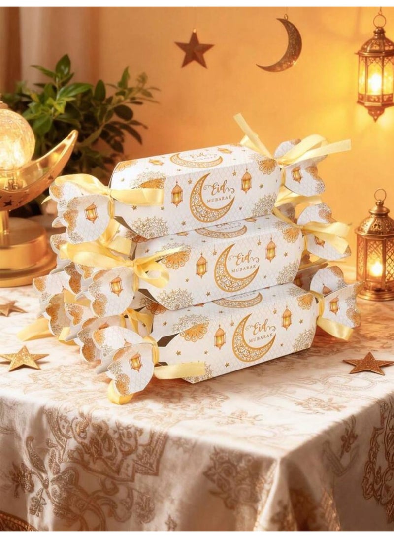 Set of 6 Elegant Paper Gift Boxes for Candy and Small Gift Packaging for Parties and Special Occasions with Closing Ties Size 24 × 9 cm - Image 4